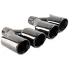 1 Pair M Logo Stainless Steel Exhaust Pipe Universal Inlet 60mm Outlet 90mm Car Muffler Tip