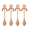 4 stks Rvs Mini Cat Kitten Lepels voor Koffie Thee Dessert Drinken Mixing Milkshake Lepel Servies Set Keukenbenodigdheden