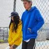 Pomarańczowe bluzy bluza z kapturem mężczyźni kobiety para sukienka streetwear zimowy polar ciepłe ubrania xxl hip hop odzież hd24