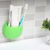 Wholesale- 2016 Hot Organizer Bathroom Toothbrush Holder Cup Wall Mount Sucker Toothpaste Dispenser Toothbrush Holder Suction Hooks Cups