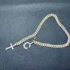 Hängsmycke halsband Kubansk kedja par Cross c brev halsband zircon armband enkel hip hop för män och kvinnor11