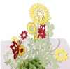 3D Pop Up Flower Greeting Card Christmas Födelsedag Nyårsinbjudan 20st/Lot GB6616713848