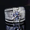 Vecalon solitaire macho promessa anel 925 prata esterlina 5a cz anéis de banda de casamento para homens festa jóias dedo