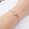 14 pezzi Esprimi un desiderio Bracciale in carta di carta di pietra naturale intrecciata colorata per gioielli di moda semplici da donna317B