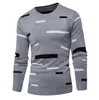 Col rond nouveau pull hommes pull imprimé hauts hiver chandails tricotés hommes vêtements à manches longues chandails 4 couleurs