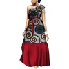 African Clothing Print Ruffles Dresses Bazin Riche Long Party Evening Dresses Women African Peter Pan Dresses for Women WY4008