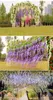 Bröllopsdekorationer vit grön lila fuchsia konstgjorda blommor simulering wisteria vinrankor dekorationer långa korta siden växt bukett rum bröllopsträdgård