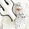 Nyfödd spädbarn baby swaddle sovsäckar baby muslin filt baby mjuk kokong sömn säck huvudband eller hatt 2st set 15135