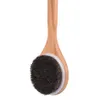 Длинная ручка Horsehair Body Bearch идеально подходит для сухой кожи Ванна для душа для душа бамбуковая ручка