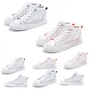 Whlesale Women Canvas Plat Shoes Triple White Red Green Blue Tyg Bekväma tränare Designer Sneakers 35-40