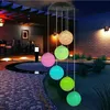 Edison2011 6 Leds Solar Wind Chimes LED Decorative Light Multicolor Ball Hanging Lighting For Window/ Party/ Garden/Wedding