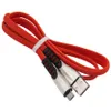 1 m zinklegering Typ C fl￤tad USB laddningskablar MICRO V8 Snabb laddare Kabel Data Cord Line f￶r Android Mobiltelefon