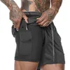 New Men's Running Mens Sports Shorts Male Quick Drying Training Exercise Jogging Gym with Built-in Pocket Liner
