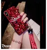 Mode Rhinestone Ruby Love Phone Case för iPhone X XR max 6 7 8Plus Samsung S8 S9 Plus TPU + PC Full diamantlock