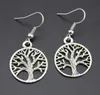 20 pcs/lot rond creux arbre à souhaits pendentif collier arbre de vie arbre de vie pendentif collier bijoux en argent bricolage