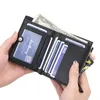 Men's new wallet sleek minimalist business short zipper coin purse open wallet bag multi-card card package