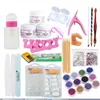 Acrylique Nail Art Manucure Kit 12 Couleur Nail Glitter Poudre Décoration Acrylique Stylo Brosse Faux Doigt Pompe Nail Art Outils Kit Ensemble