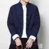 Китайский стиль хлопок тай чи топ мужчины с длинным рукавом тан куртка пиджаки китайская традиционная одежда весна ушу кунг-фу рубашка
