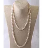 Colliers de perles naturelles baroques blanches de 8 à 9 mm 50 pouces pour les femmes