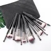 15st Black Makeup Brush Set Eyelash Loose Powder Foundation Contour Blusher Eyeshadow Eyebrow Lips Cosmetics Make Up Brush Beauty Tools