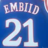 NCAA KANSAS JAYHAWKS #21 EMBIID COLLEGY BAVERBAL Jerseys haftowe koszule s-2xl