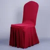 Chair Skirt Cover Wedding Banquet Chair Protector Slipcover Decor Pleated Skirt Style Chair Covers Elastic Spandex EEA459