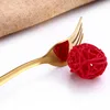 Gold Color Kolaci ze stali nierdzewnej Forks 5 Rozmiary Stock Ze Stali Nierdzewnej Kolacja Fork Tableware Widły Force Fruit Force