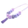 Colore viola Design Baby Kid Collana robusta Regolata Nappa Per i più piccoli Ragazze Bubblegum Bead Collana robusta Gioielli Regalo per i bambini