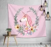 Leaves Tropical Tapestry Printed leather Unicorn Wall Hanging Art Blanket Banner Flag Bedroom Dorm Decor party background big size