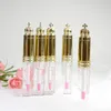 8ml guldkrona kosmetisk läppglansstav tube tom klar makeup lipgloss läppstift penselflaska DIY skönhet ögonfrans