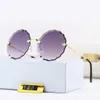 Luxury 142 Sunglass For Women Fashion Deisng CE142 Round Frameless UV400 Len Summer Style Adumbral Butterfly Designer Face Come Wi9420174