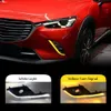 1 Pair Car DRL LED Daytime Running Light with Yellow Turn Signal Function For Mazda CX-3 CX3 2015 2016 2017 2018 2019 2020