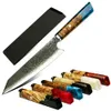 Chef Knife 67 Layers Damascus Steel 8 Inch Japanese Kitchen Knives Sharp Cleaver Slice Gyuto Knife Exquisite Epoxy Resin Solidified Wood With Gift Box