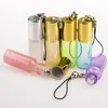 Mini 5ml Travel Pot Portable Empty Refillable Glass Sample Roll on Bottle with Pendant For Essential Oil Liquid Perfume LX7548