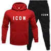 Men's Cotton Sweatshirt Set Letter Print Hooded Pullover Trousers Jogging Suits for Men Workout Clothes for Men Leisure Suits