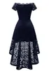 Ny ankomst landstil av axel Hi-Lo Short Sleeve Formell Cocktail Dress Beach Main of Honor Dress for Wedding Party Prom