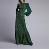 Plus maat 2019 Dames herfstjurken Vintage sexy print feest elegante mode lange mouw maxi jurk mx2005184666527