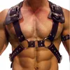 Fashion Faux Leather Adjustable Sexy Men Body Chest Harness Bondage metal punk rock Bondage Party Lingerie Belt Straps252t