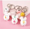 Sweet Little Mouse bell Keychains New Creative Gift Pendant Key Ring Alloy Keychain Bag Ornaments 8 styles