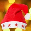 Décorations de Noël LED Glowing Lumineux Rouge Clignotant Bonnet De Noël Chapeau De Fête Étoile Santa Pour Adulte LX43151