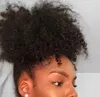 Naturligt hår Afro Kinky Curly Human Hair Ponytail för svart Kvinnor Klassisk Virgin Cuticle Inriktad hårförlängning