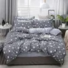 4PCS BEDDING Zestaw Bawełniany Zestaw Super King Duvet Zestaw mody Arkusz łóżka szary poliester kołdra luksusowa rozmiar luksusowe zestawy pościeli 233i