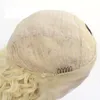 Parrucca anteriore in pizzo con capelli ricci biondi miele # 613 Fibre resistenti al calore Parrucca anteriore in pizzo sintetico Glueless Mezza mano legata per tutte le donne