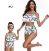 39 styles de mode vente chaude mère fille maillots de bain tenues de bikini maillots de bain plage femmes fille volants fleur ensembles de bikini imprimés à carreaux