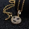 Joachim Designer Pendant Necklace Fashion Mens Hip Hop Halsbandsmycken Iced Out Pendant Halsband med Gold Rope Chain K3729132505104305