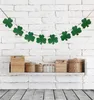 St Patrick Day Green Banner Irland Clover Shamrocks Four Leaf Clover Carnival Party Decoration Parade Flag Garland Ny design