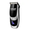 Kemei KM-6035 LCD-män hår trimmer USB Electric Portable Hair Clipper Trådlös skärmaskin Beard Razor Justerbar keramikblad