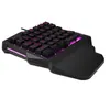 Wired Single Hand Gaming Keyboard USB Professional Desktop LED Backlit Left Hand Keyboard Ergonomic with Wirst For Games