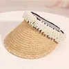 2019 Brand Pearl Bead Baschetto Cappello da donna Raffia Visor Caspetti per ragazze Cappelli da spiaggia Cappucce Ladie Summer Sunw Sun Hat3407607