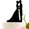 Wedding Cake Card Black Romantic Bride Groom Cake Insertion Decoration Mr Mrs Wedding Party Decor Accessories HHA744